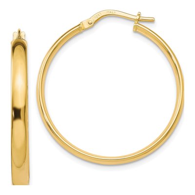 10K Yellow Gold 25mm Hoop Earrings
