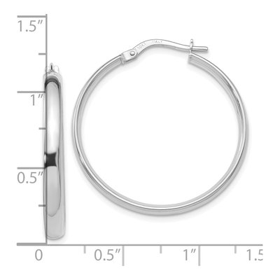 10K White Gold 25mm Hoop Earrings – view 4