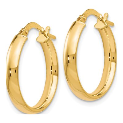 10K Yellow Gold 14mm Hoop Earrings – view 3