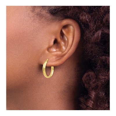 10K Yellow Gold 14mm Hoop Earrings – view 4