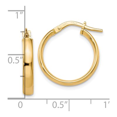 10K Yellow Gold 14mm Hoop Earrings – view 5