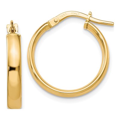 10K Yellow Gold 14mm Hoop Earrings