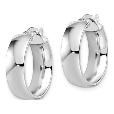 10K White Gold 14mm Hoop Earrings – view 3