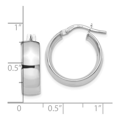 10K White Gold 14mm Hoop Earrings – view 4