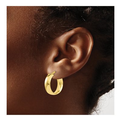 10K Yellow Gold 14mm Hoop Earrings – view 4