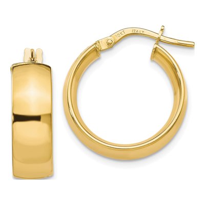 10K Yellow Gold 14mm Hoop Earrings