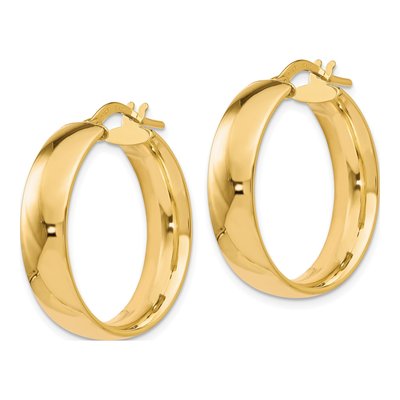 10K Yellow Gold 25mm Hoop Earrings – view 3