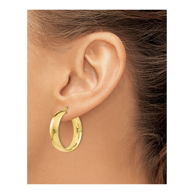 10K Yellow Gold 25mm Hoop Earrings – view 4