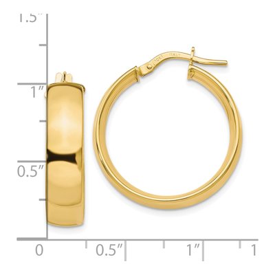 10K Yellow Gold 25mm Hoop Earrings – view 5