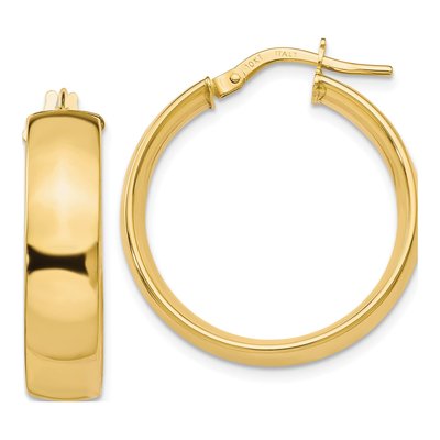 10K Yellow Gold 25mm Hoop Earrings