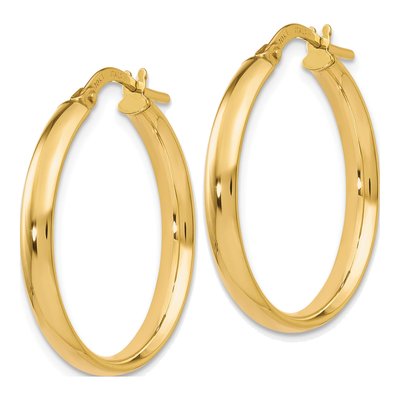 10K Yellow Gold 20mm Hoop Earrings – view 3