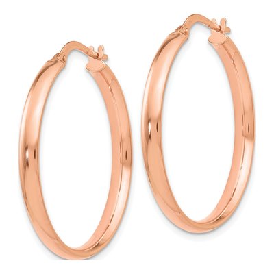 10K Rose Gold 28mm Hoop Earrings – view 3