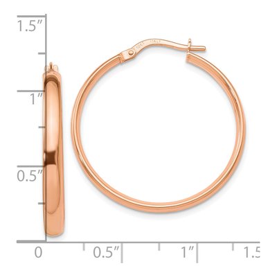 10K Rose Gold 28mm Hoop Earrings – view 5