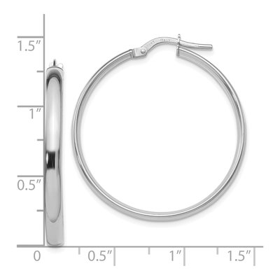 10K White Gold 30mm Hoop Earrings – view 4