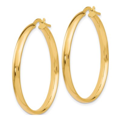 10K Yellow Gold 30mm Hoop Earrings – view 3