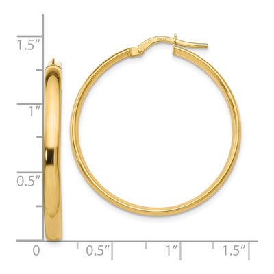 10K Yellow Gold 30mm Hoop Earrings – view 5