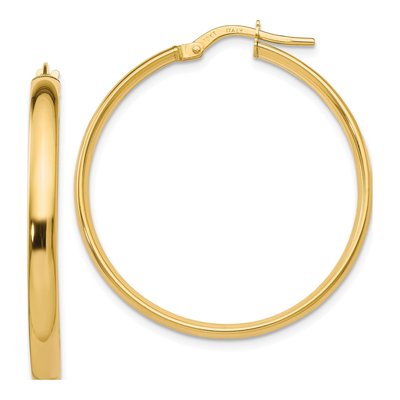 10K Yellow Gold 30mm Hoop Earrings