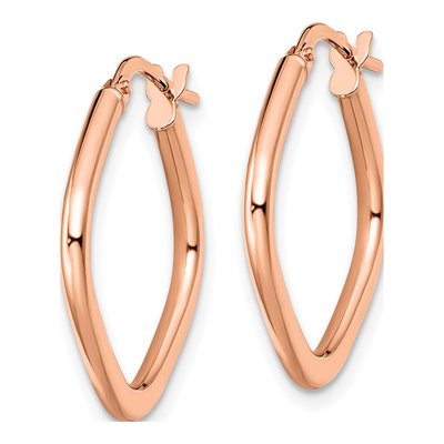 10K Rose Gold 22mm Square Hoop Earrings – view 3