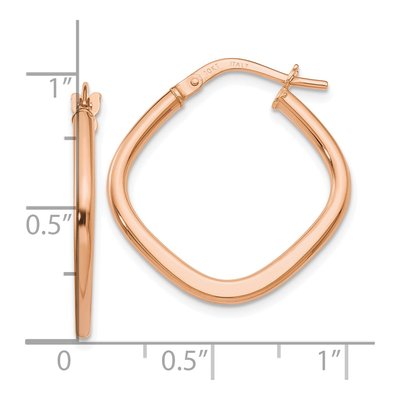 10K Rose Gold 22mm Square Hoop Earrings – view 4