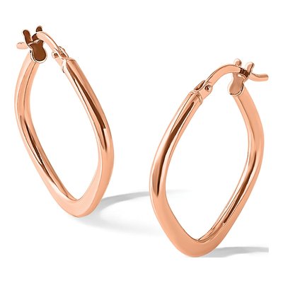 10K Rose Gold 22mm Square Hoop Earrings – view 6