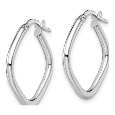 10K White Gold 22mm Square Hoop Earrings – view 3