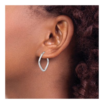 10K White Gold 22mm Square Hoop Earrings – view 5
