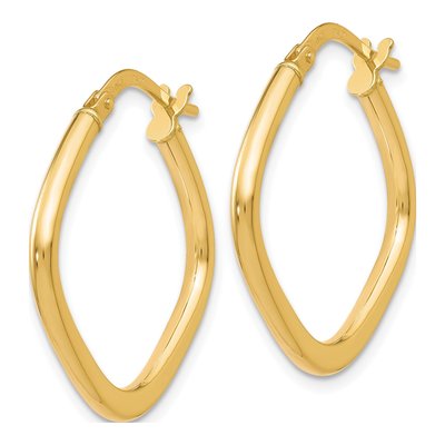 10K Yellow Gold 22mm Square Hoop Earrings – view 3