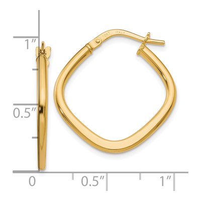 10K Yellow Gold 22mm Square Hoop Earrings – view 5