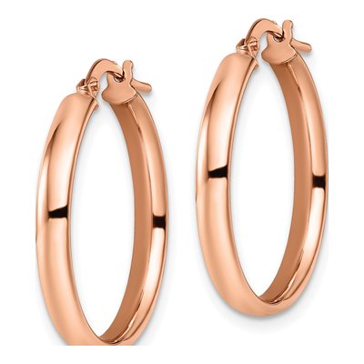 10K Rose Gold 20mm Hoop Earrings – view 3