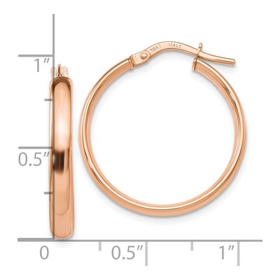 10K Rose Gold 20mm Hoop Earrings – view 4