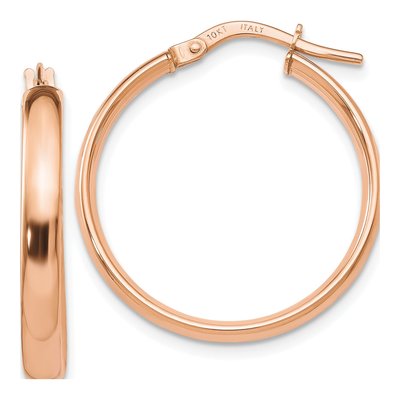 10K Rose Gold 20mm Hoop Earrings