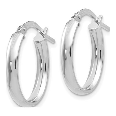 10K White Gold Hoop Earrings – view 3