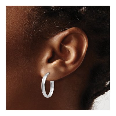10K White Gold Hoop Earrings – view 4