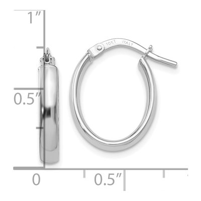 10K White Gold Hoop Earrings – view 5