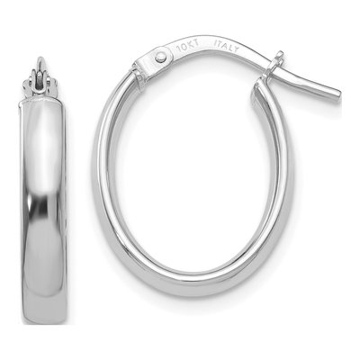 10K White Gold Hoop Earrings