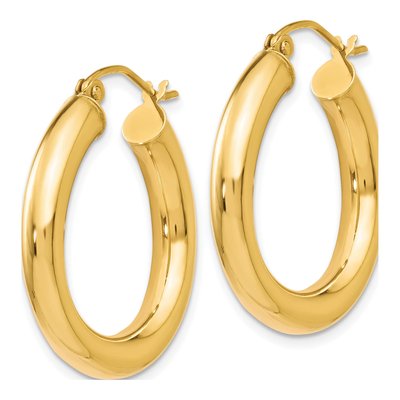10K Yellow Gold 25mm Hoop Earrings – view 2