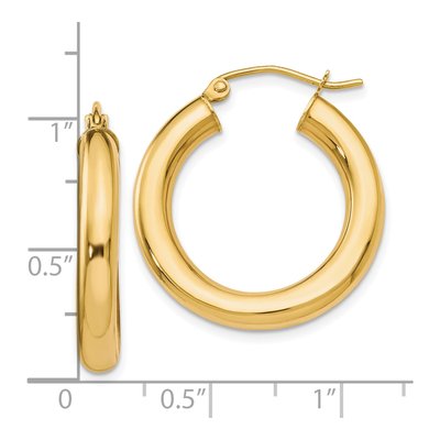 10K Yellow Gold 25mm Hoop Earrings – view 4