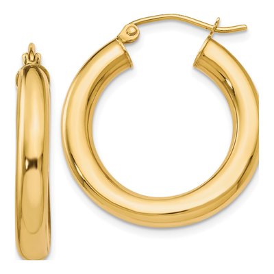 10K Yellow Gold 25mm Hoop Earrings