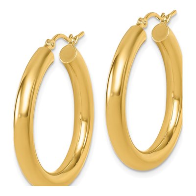 10K Yellow Gold 30mm Hoop Earrings – view 3