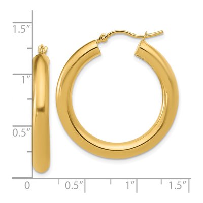 10K Yellow Gold 30mm Hoop Earrings – view 6