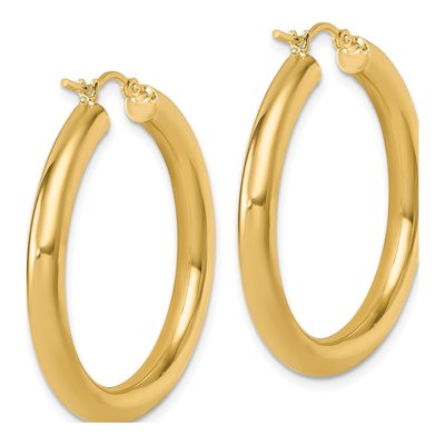 10K Yellow Gold 35mm Hoop Earrings – view 5