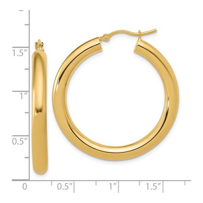 10K Yellow Gold 35mm Hoop Earrings – view 6