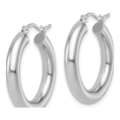 10K White Gold 25mm Hoop Earrings – view 3