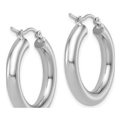 10K White Gold 25mm Hoop Earrings – view 5