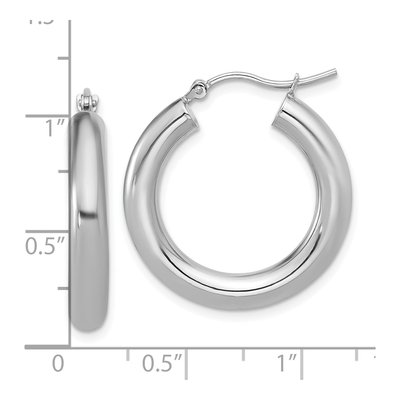 10K White Gold 25mm Hoop Earrings – view 6