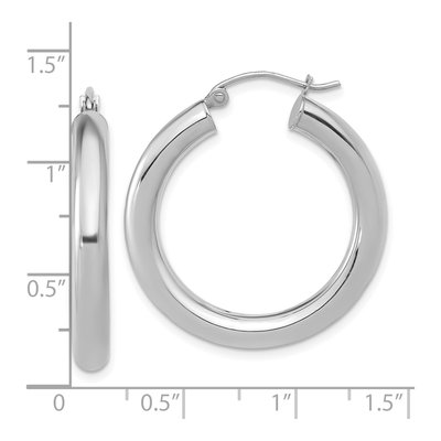 10K White Gold 30mm Hoop Earrings – view 4