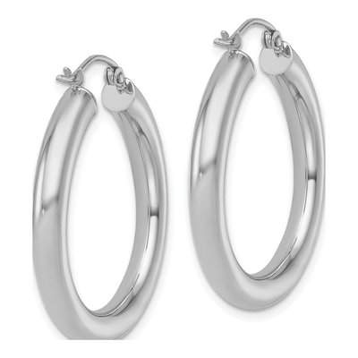 10K White Gold 30mm Hoop Earrings – view 6