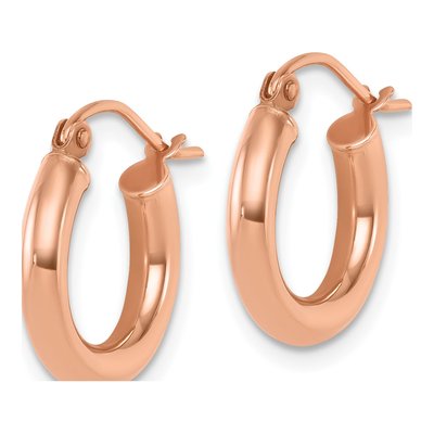 10K Rose Gold 15mm Hoop Earrings – view 3