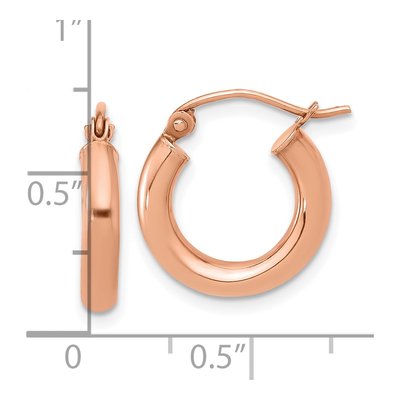 10K Rose Gold 15mm Hoop Earrings – view 4