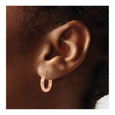 10K Rose Gold 15mm Hoop Earrings – view 5